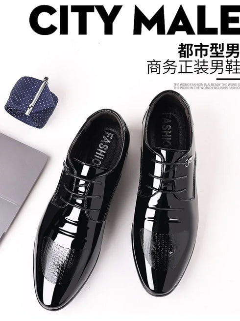 Elegant Oxford Leather Shoes for Men - Breathable and Comfortable Formal Flats for Office, Weddings, and Daily Wear - Perfect Plus Size Business Footwear with Pointed Toe Design